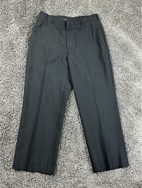 US Navy Military Mens Black Dress Trousers Pants 32R Poly Wool Uniform DLA